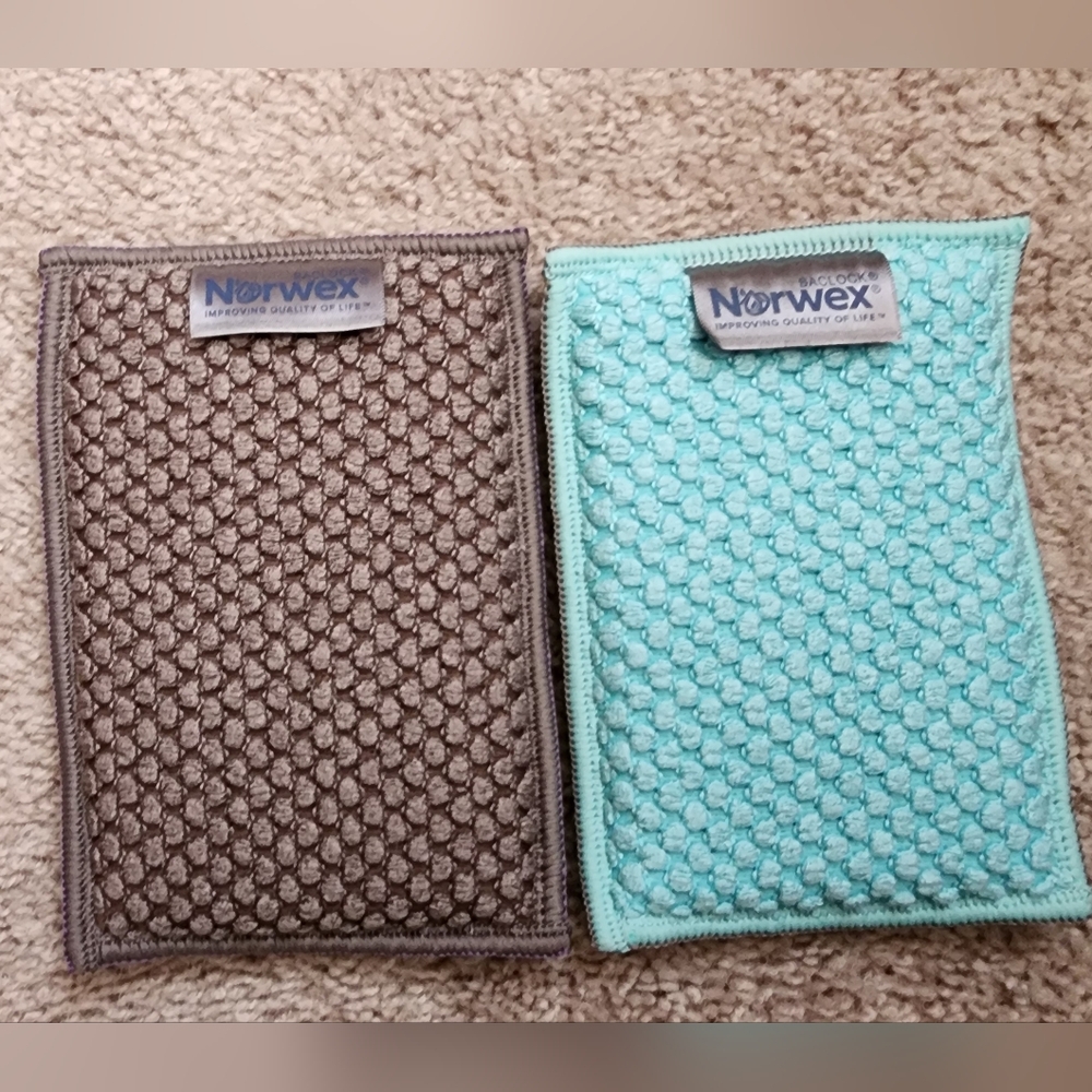 Norwex Textured Brown and Aqua EnviroSponges